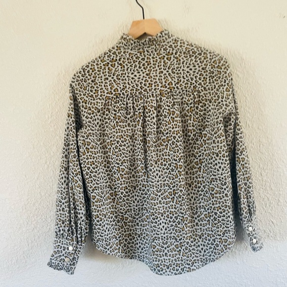 FRNCH Leopard Print Button-Up Blouse - Black and Brown - Picture 3 of 12